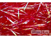 Люрекс голографический, толщина 2 мм., цвет красный  